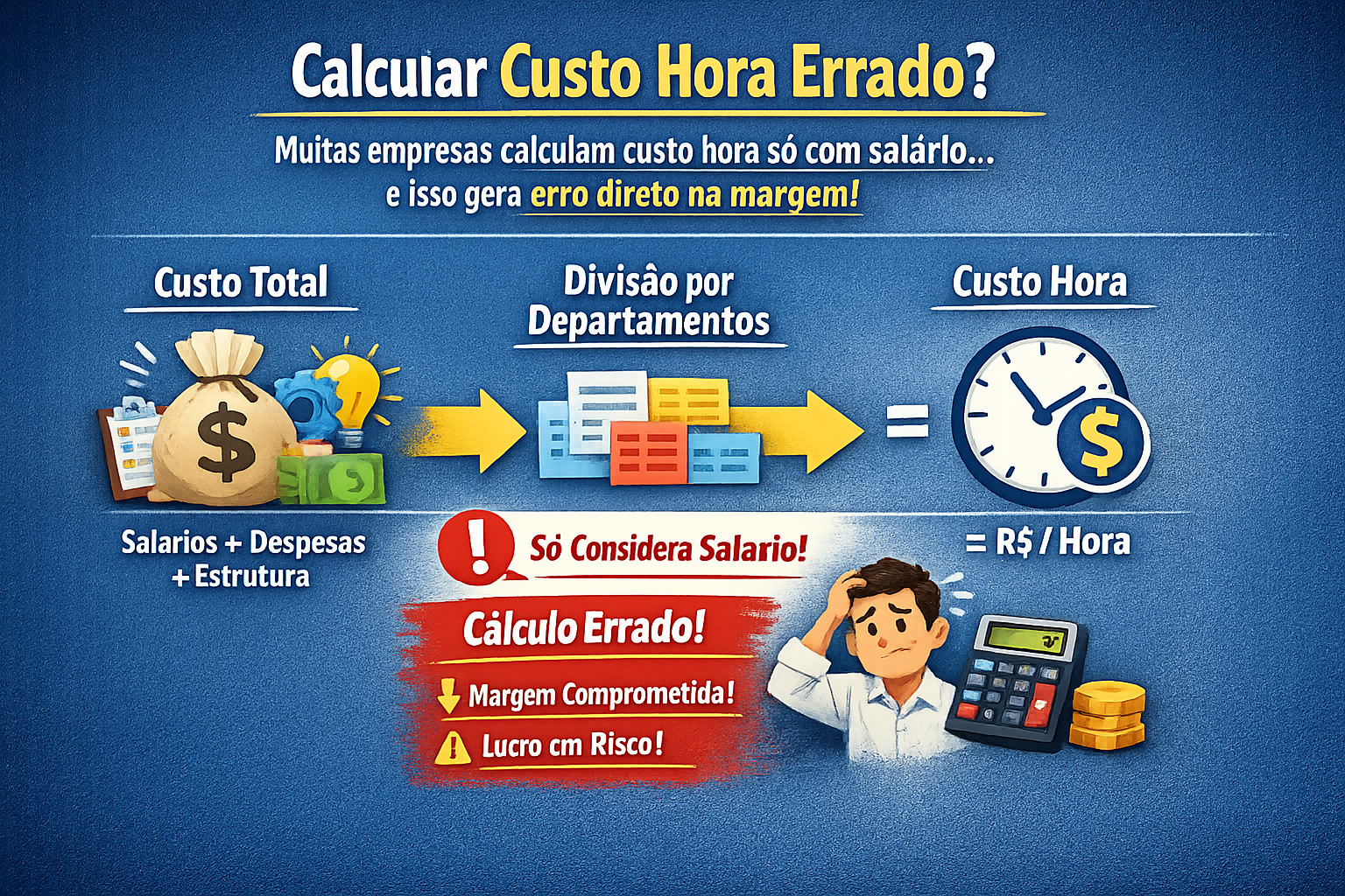 Como calcular custo hora por departamento na prática
