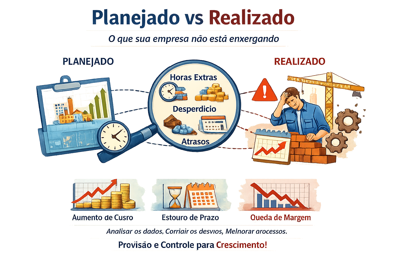 Planejado vs realizado: como controlar na prática em empresas sob encomenda